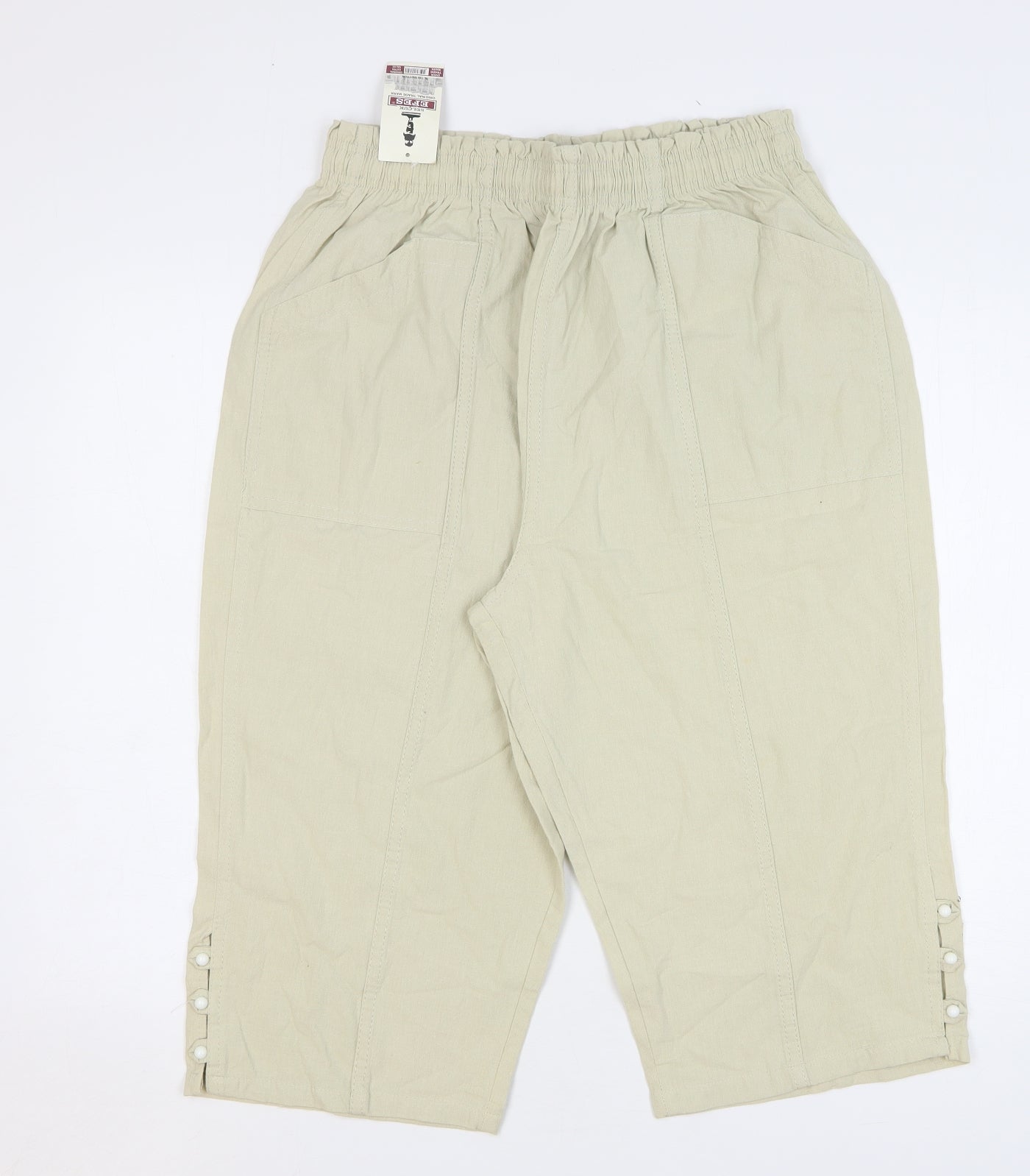 Selcuk Efes Womens Beige Cotton Chino Shorts Size 3XL L17 in Regular Drawstring