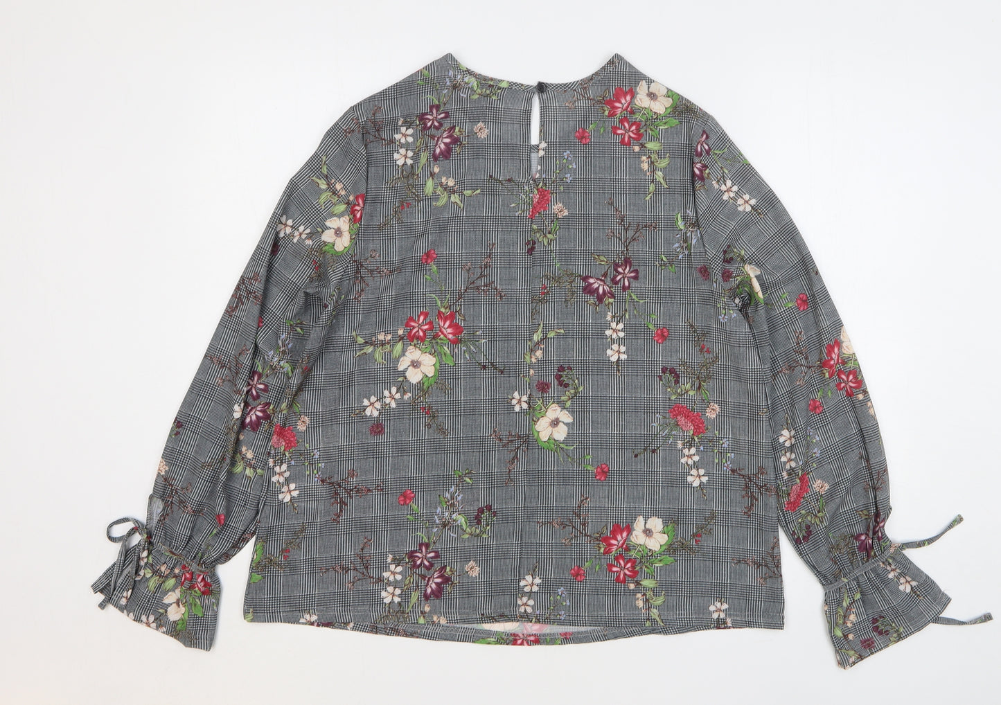Primark Womens Multicoloured Floral Polyester Basic Blouse Size 14 Round Neck