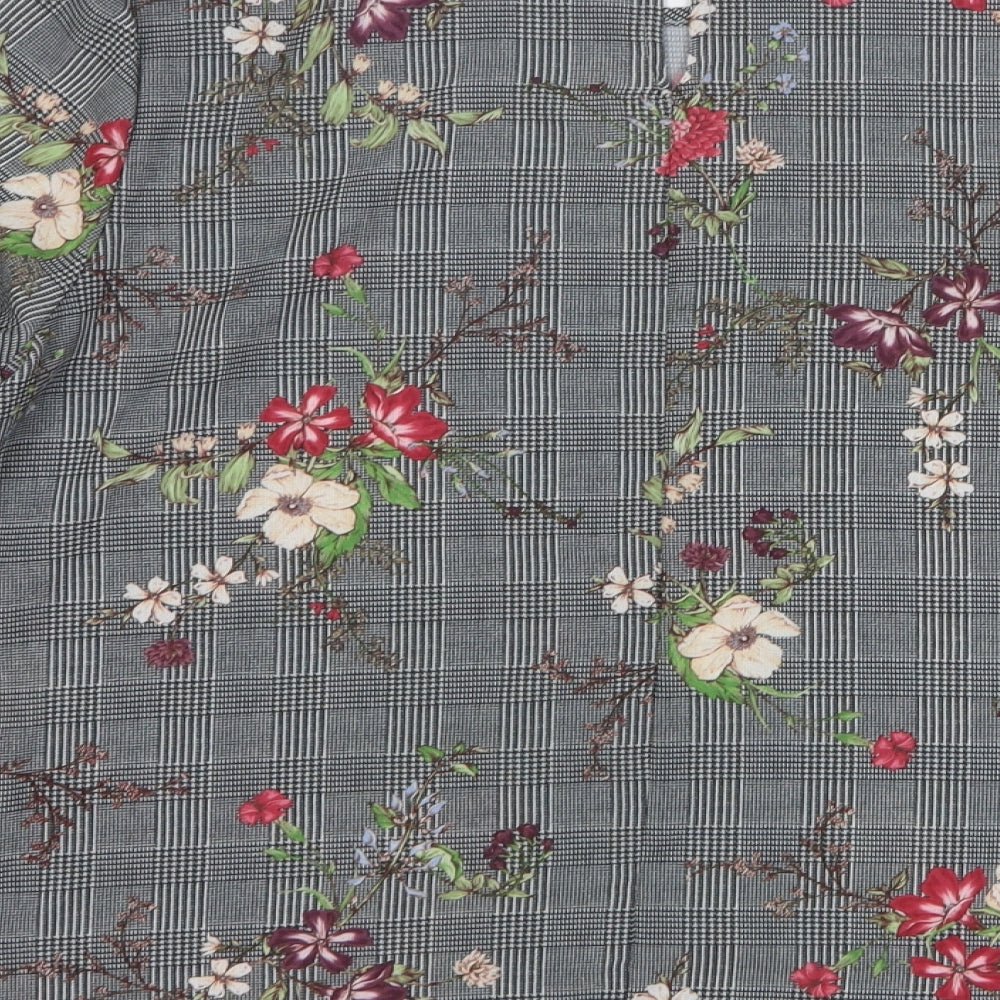 Primark Womens Multicoloured Floral Polyester Basic Blouse Size 14 Round Neck