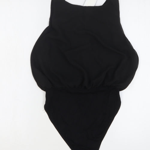 Boohoo Womens Black Polyester Bodysuit One-Piece Size 10 Snap