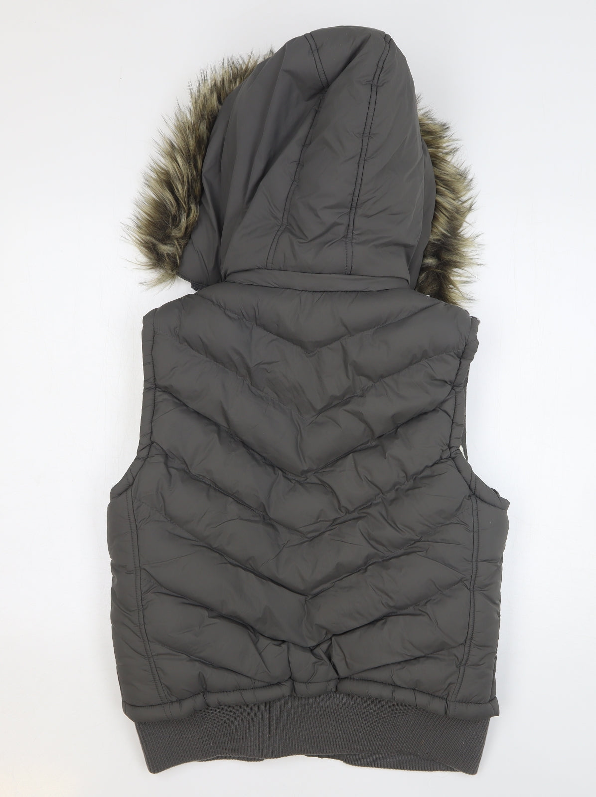 SoulCal&Co Womens Grey Fair Isle Gilet Coat Size 2XL Zip