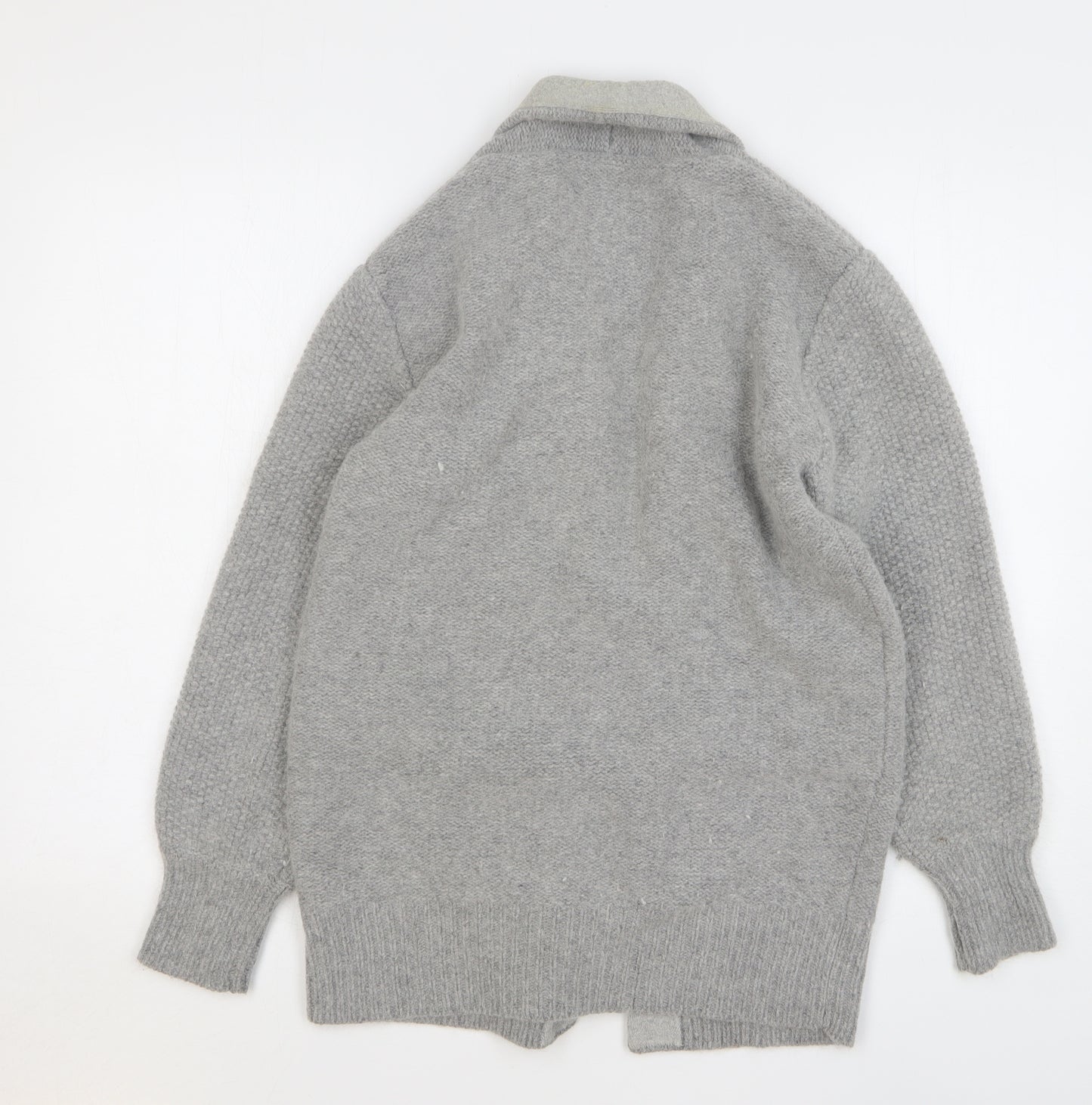Jack Wills Womens Grey V-Neck Wool Cardigan Jumper Size 8