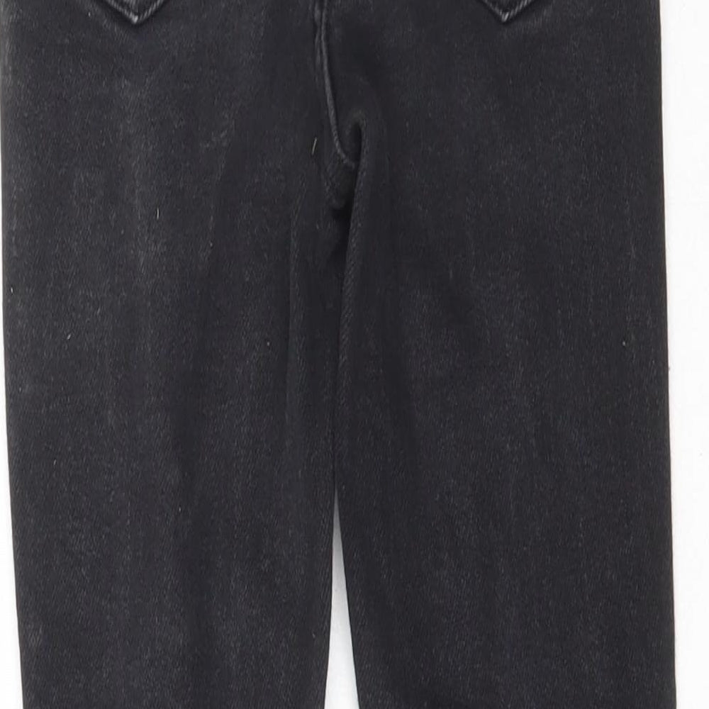 New Look Girls Black Cotton Skinny Jeans Size 11 Years Regular Zip - Distressed