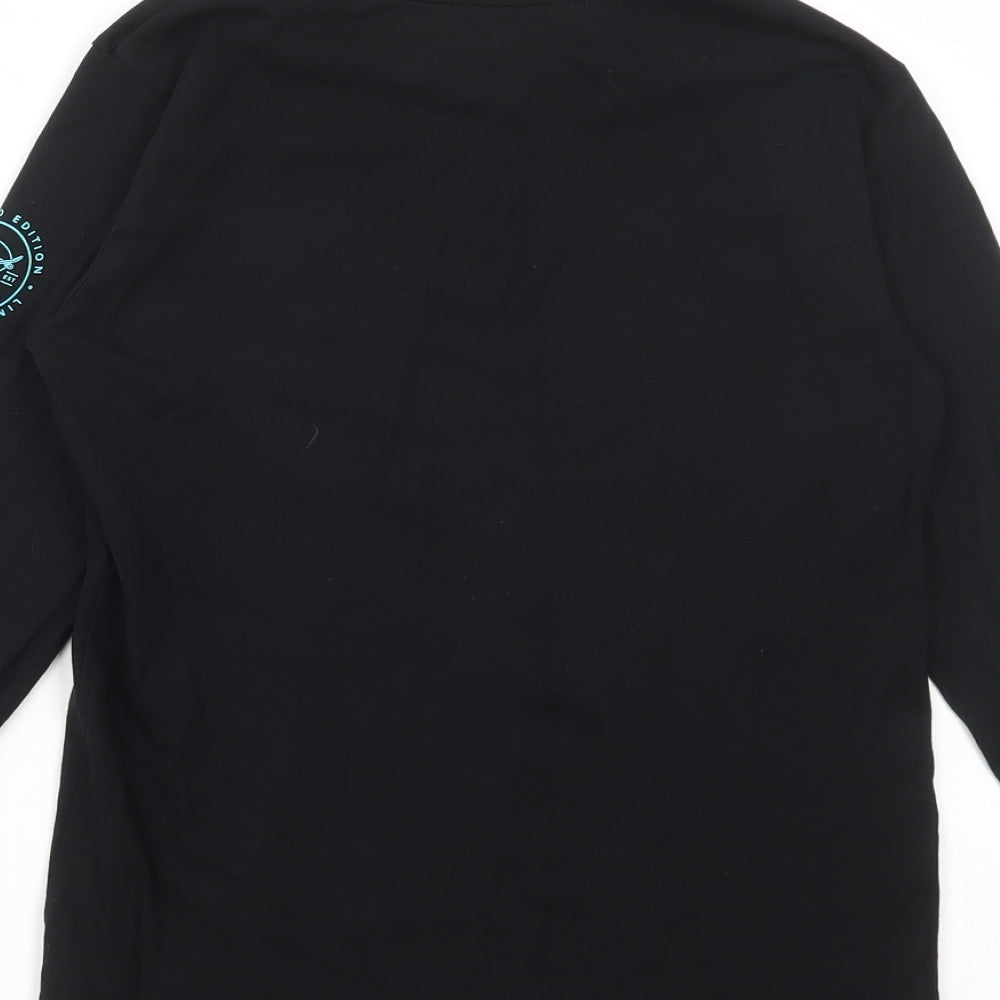 NEXT Boys Black Cotton Basic T-Shirt Size 9 Years Round Neck Pullover - Skateboard