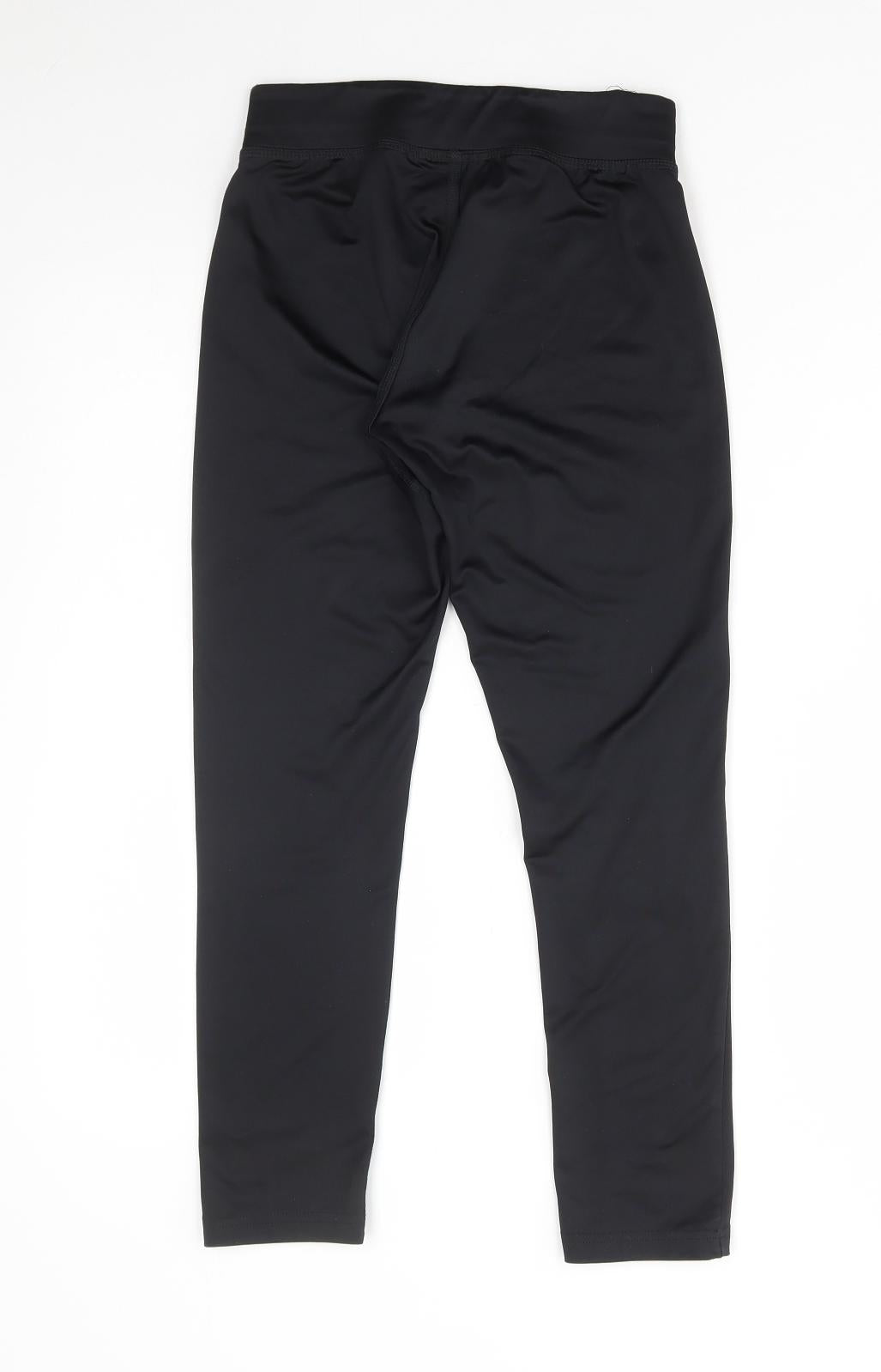 NEXT Girls Black Polyester Jogger Trousers Size 11 Years Regular Pullover - Legging