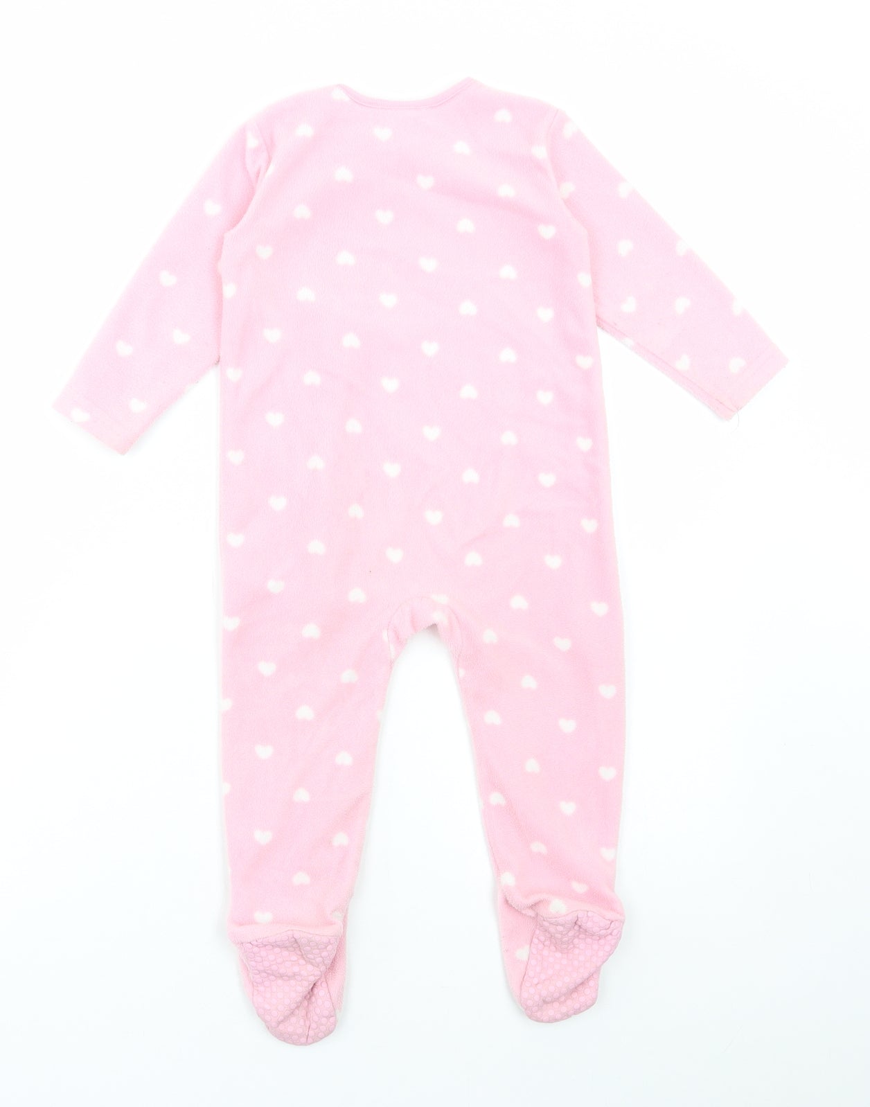 Dunnes Stores Girls Pink Geometric Polyester Babygrow One-Piece Size 12-18 Months Zip - Cat