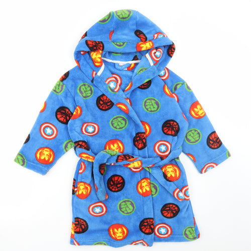 NEXT Boys Blue Geometric Polyester Robe Size 5-6 Years Tie - Marvel