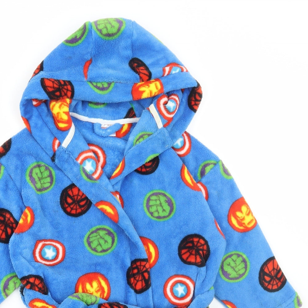 NEXT Boys Blue Geometric Polyester Robe Size 5-6 Years Tie - Marvel