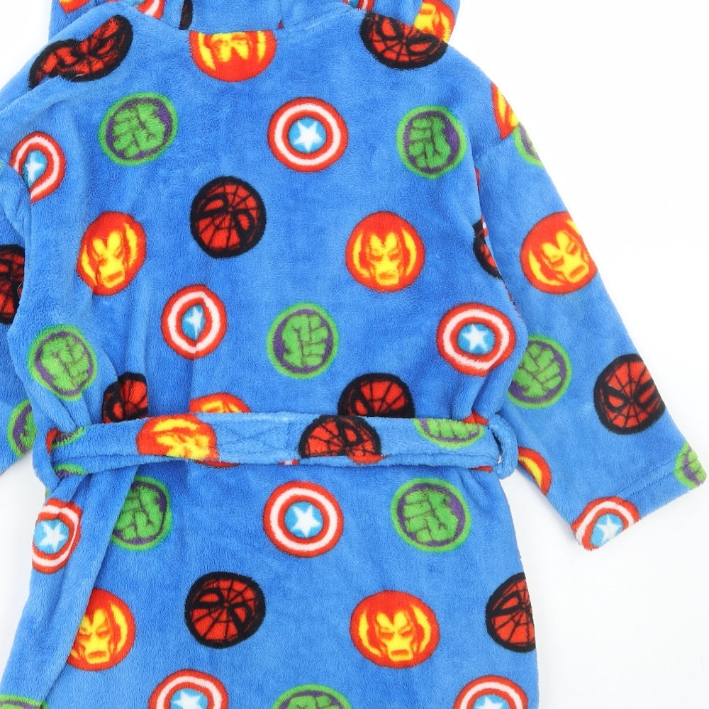 NEXT Boys Blue Geometric Polyester Robe Size 5-6 Years Tie - Marvel