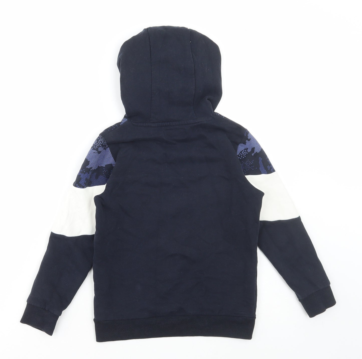 NEXT Boys Multicoloured Colourblock Cotton Pullover Hoodie Size 7 Years Pullover