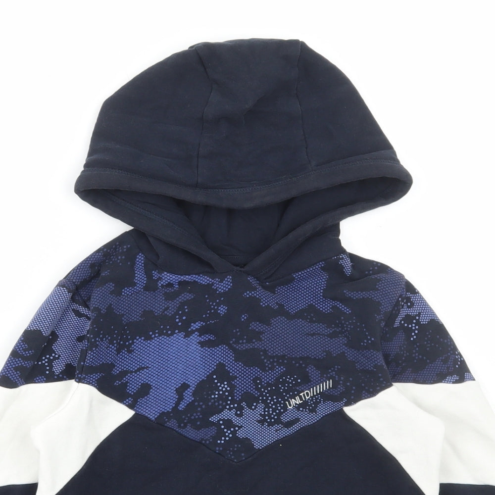 NEXT Boys Multicoloured Colourblock Cotton Pullover Hoodie Size 7 Years Pullover