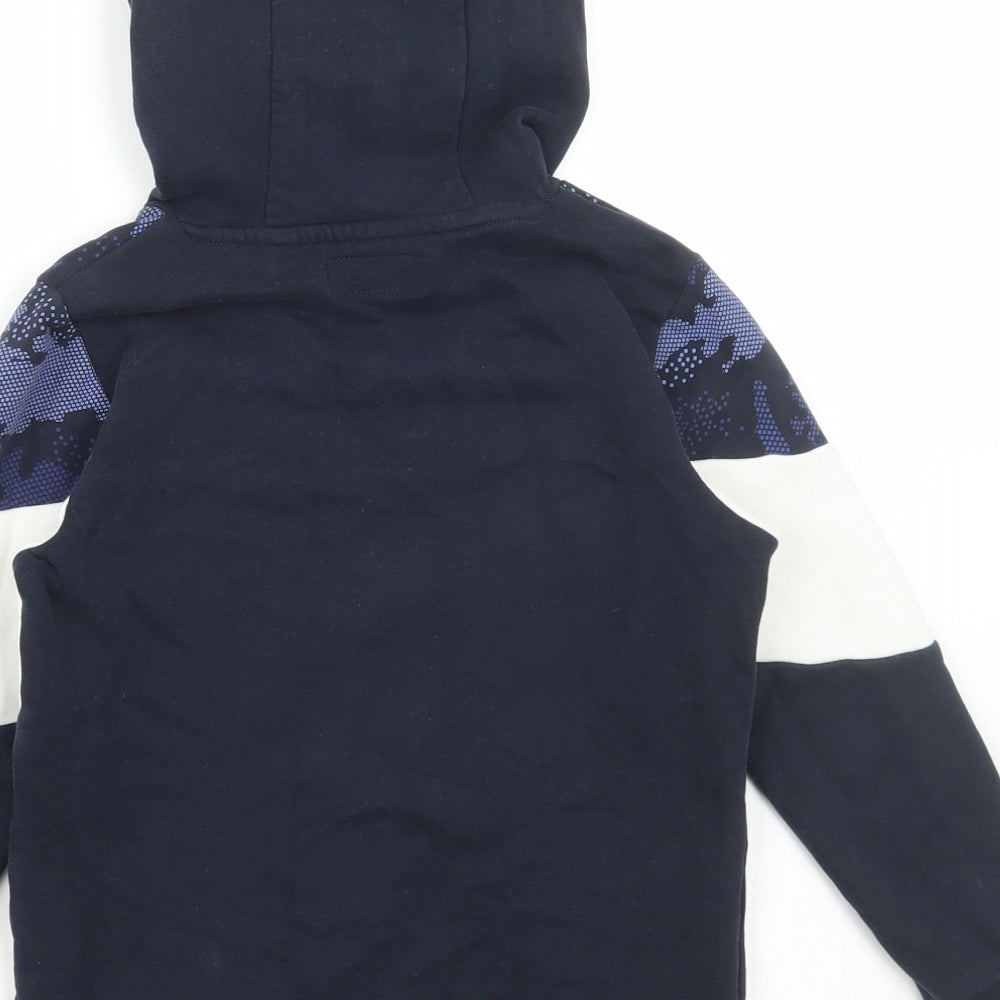NEXT Boys Multicoloured Colourblock Cotton Pullover Hoodie Size 7 Years Pullover