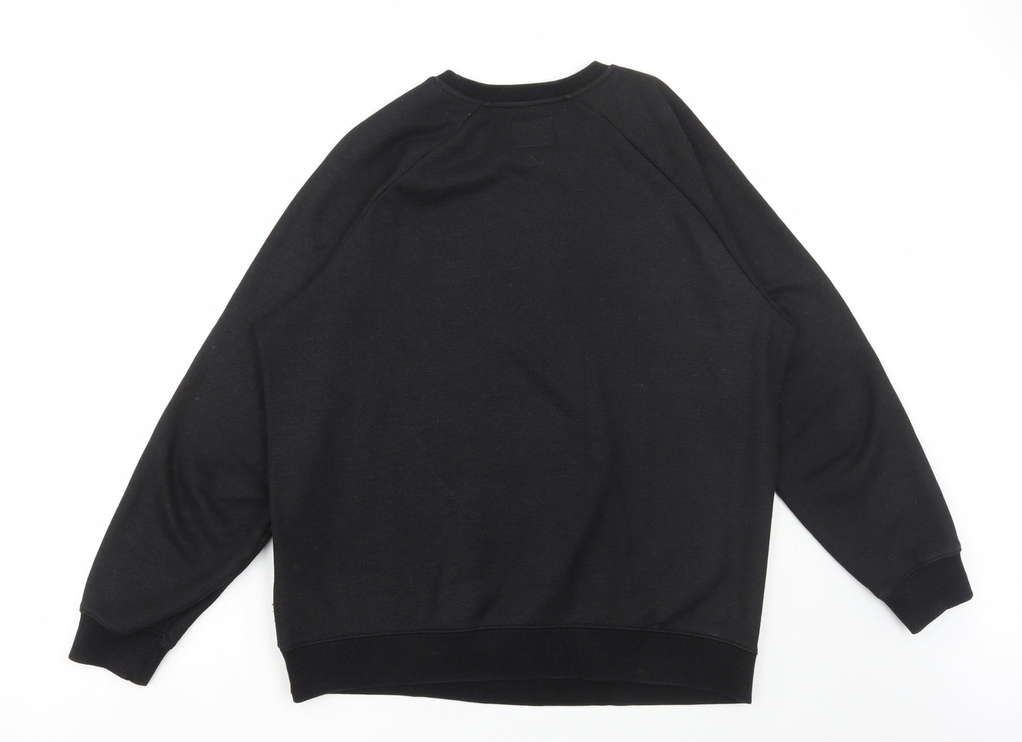 GUESS Womens Black Colourblock Polyester Pullover Sweatshirt Size L Pullover