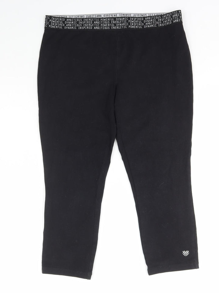FOREVER 21 Womens Black Cotton Capri Trousers Size L L21.5 in Regular