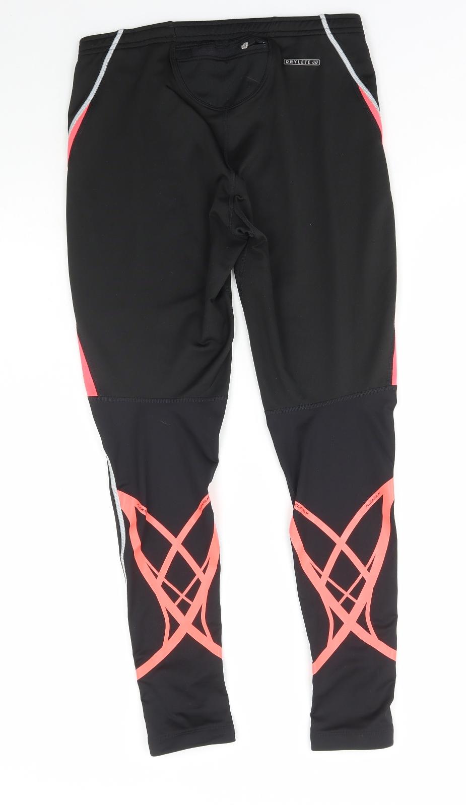 Saucony Womens Black Polyester Compression Leggings Size L L29 in Regular Drawstring