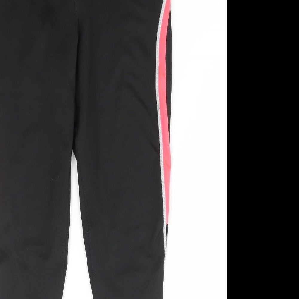 Saucony Womens Black Polyester Compression Leggings Size L L29 in Regular Drawstring