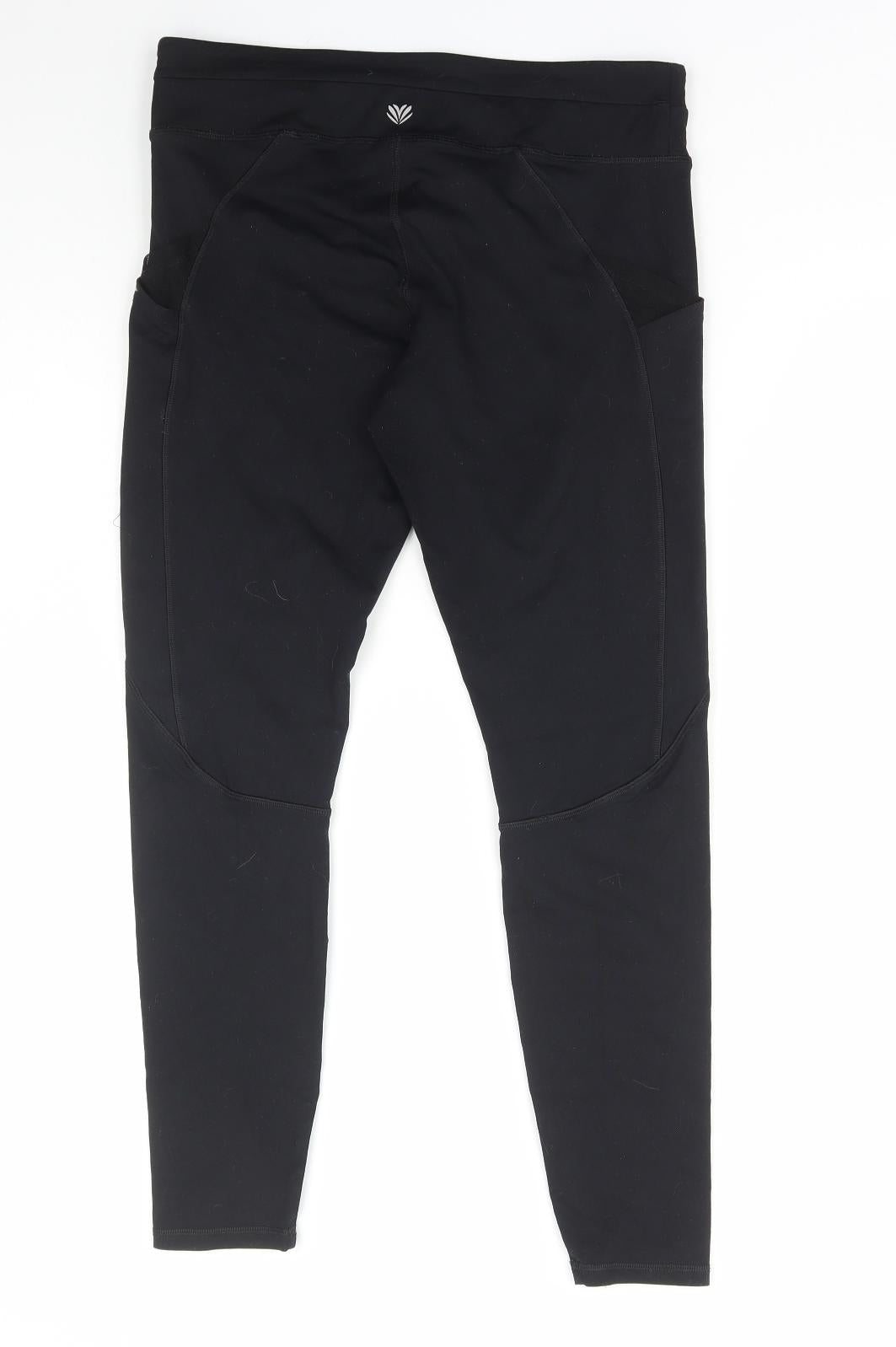 FOREVER 21 Womens Black Polyester Compression Leggings Size L L27 in Regular Pullover