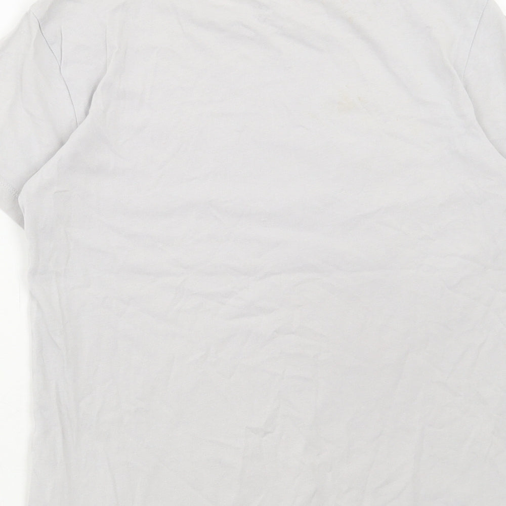 adidas Girls Grey Floral Cotton Basic T-Shirt Size 11-12 Years Round Neck Pullover