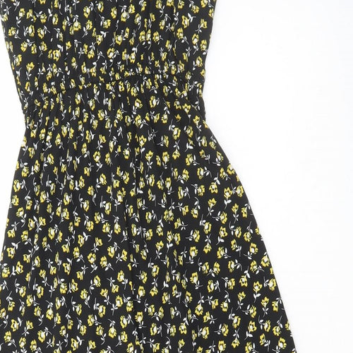 New Look Girls Black Floral Polyester Jumpsuit One-Piece Size 12 Years Pullover