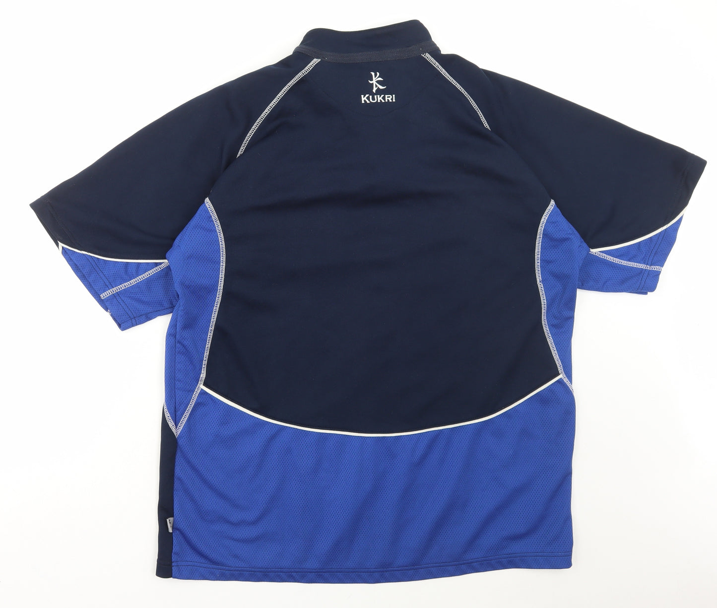 Kukri Mens Blue Polyester Basic T-Shirt Size 2XL Collared Pullover - Dungannon FC