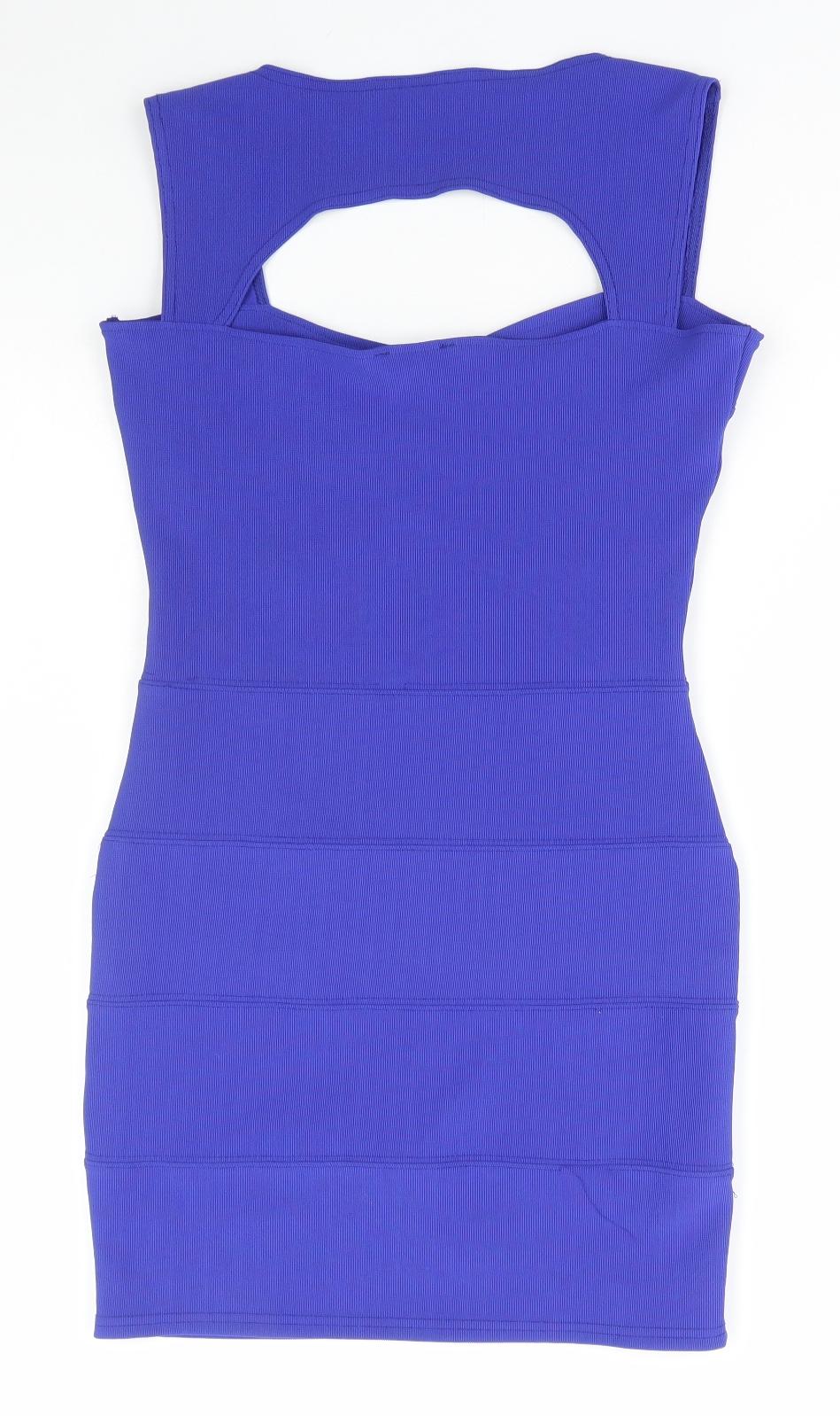 Usco Womens Blue Polyester Bodycon Size 12 Sweetheart Pullover - Estimated Size