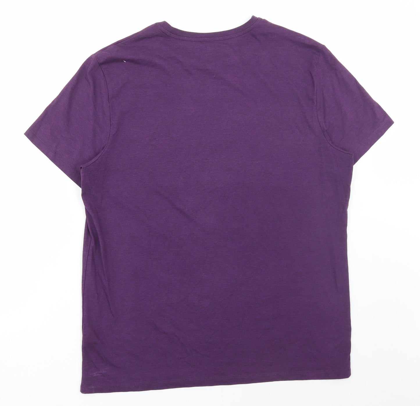 F&F Mens Purple Cotton T-Shirt Size XL Round Neck - New York
