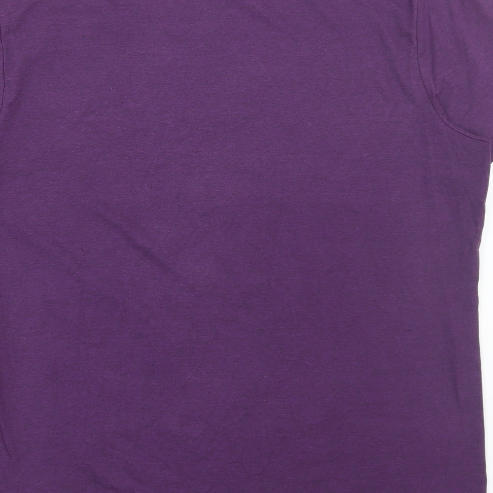 F&F Mens Purple Cotton T-Shirt Size XL Round Neck - New York