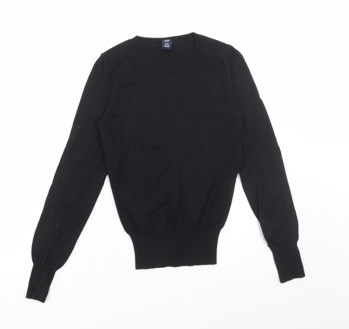 Gap Womens Black Round Neck Rayon Pullover Jumper Size XS