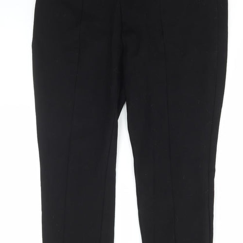 Adrienne Vittadini Womens Black Viscose Trousers Size L L27 in Regular Hook & Eye