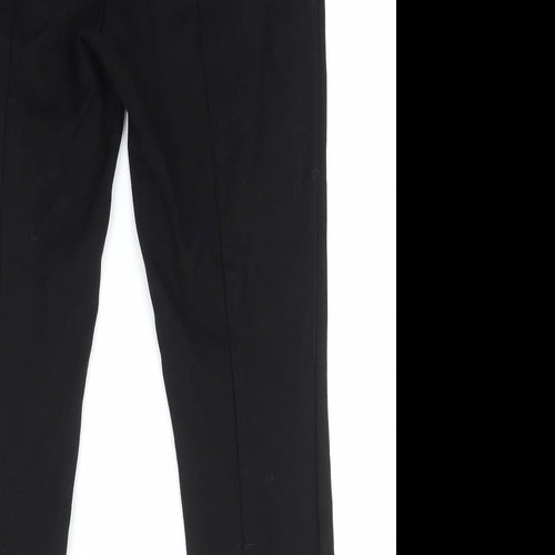 Adrienne Vittadini Womens Black Viscose Trousers Size L L27 in Regular Hook & Eye