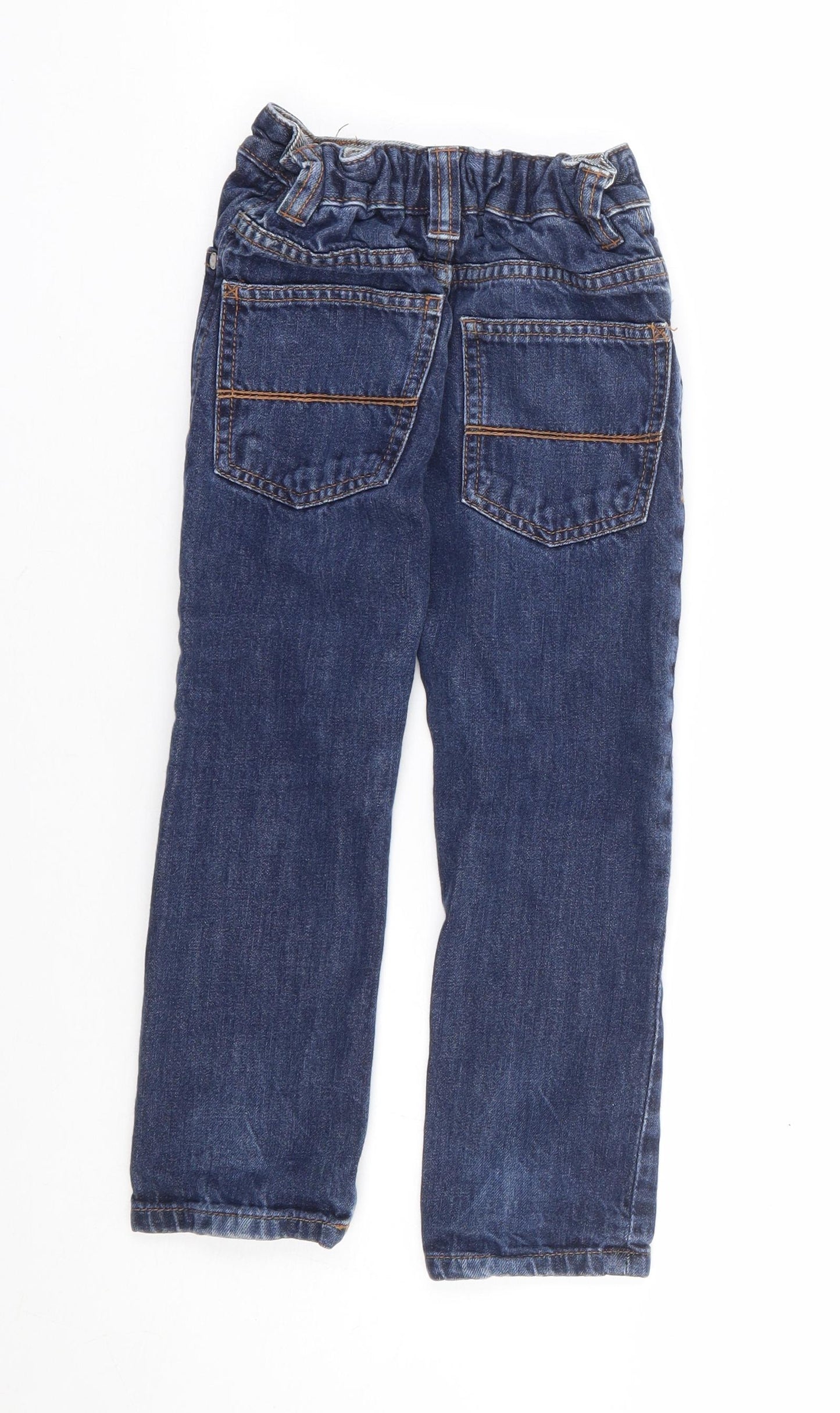 NEXT Boys Blue 100% Cotton Straight Jeans Size 5 Years Regular Zip