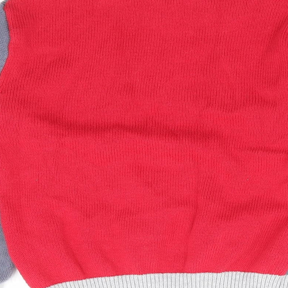The Little White Company Boys Grey Round Neck 100% Cotton Pullover Jumper Size 3-4 Years Pullover - Spaceman