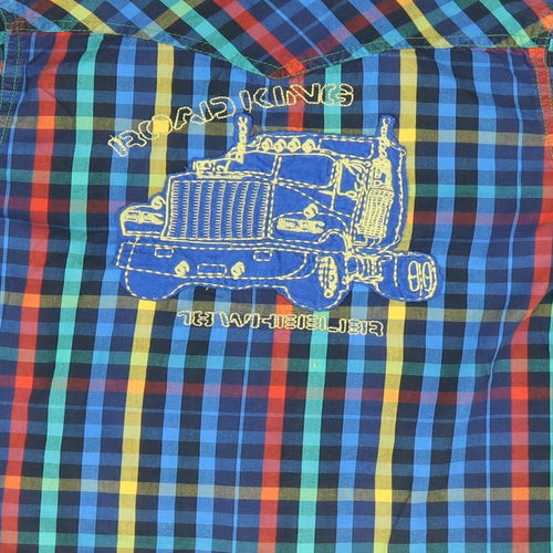 Me Too Boys Multicoloured Geometric 100% Cotton Jersey Button-Up Size 7 Years Collared Button - Truck