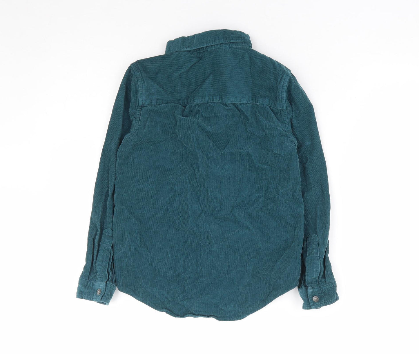 Joules Boys Green 100% Cotton Jersey Button-Up Size 7-8 Years Collared Button