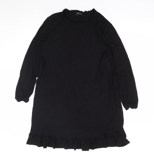 Papaya Womens Black Viscose A-Line Size M Round Neck Pullover