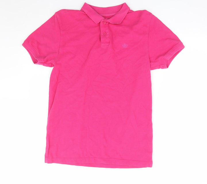 NEXT Womens Pink 100% Cotton Basic Polo Size S Collared - Crown