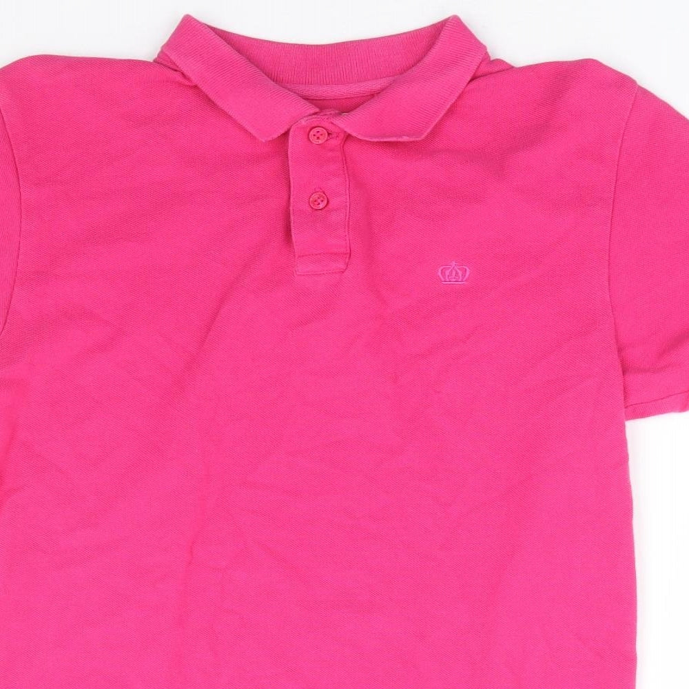 NEXT Womens Pink 100% Cotton Basic Polo Size S Collared - Crown