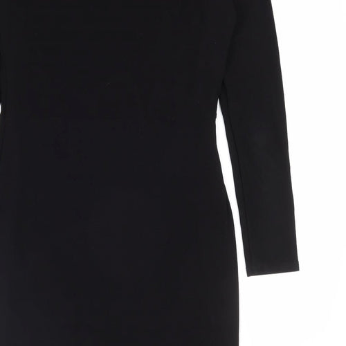 Wallis Womens Black Polyester A-Line Size 12 Round Neck Pullover