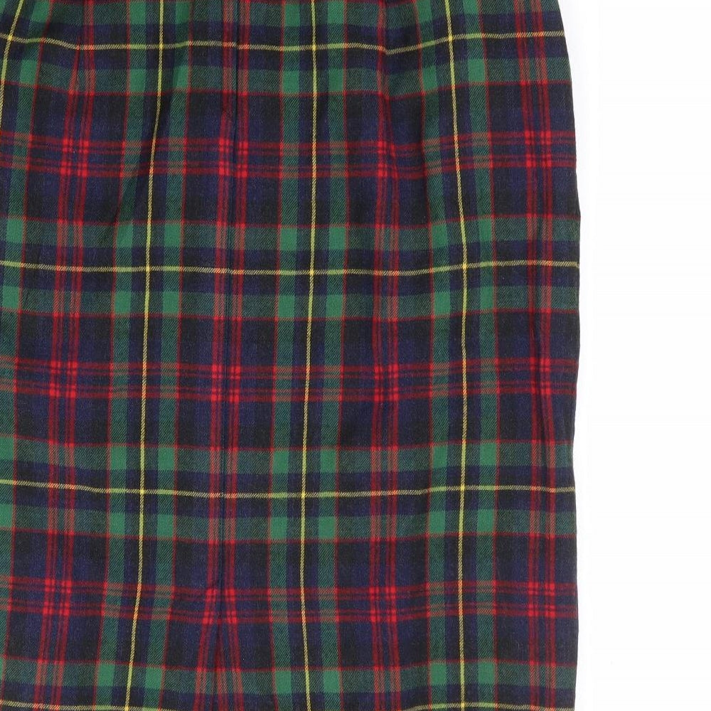 Bianca Womens Multicoloured Plaid Wool Straight & Pencil Skirt Size 14 Zip