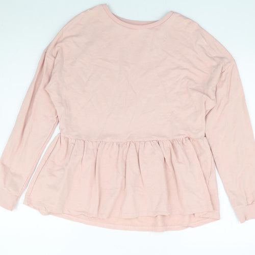 Papaya Womens Pink 100% Cotton Pullover Sweatshirt Size S Pullover - Smock