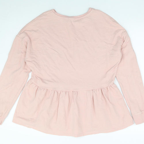 Papaya Womens Pink 100% Cotton Pullover Sweatshirt Size S Pullover - Smock
