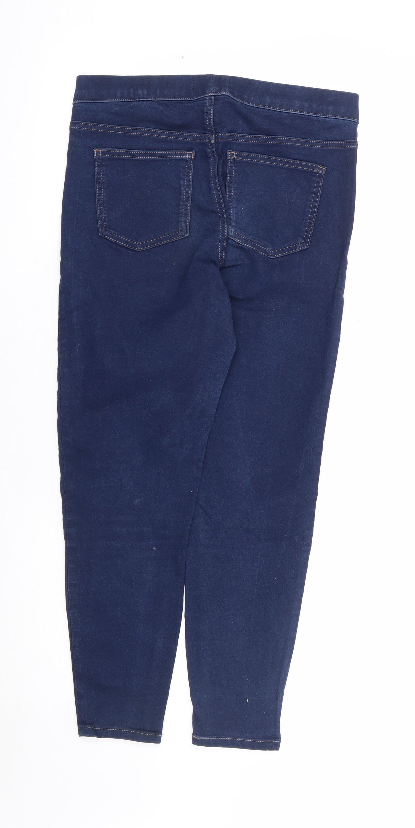Marks and Spencer Womens Blue Cotton Jegging Jeans Size 10 L24 in Regular - Extra Short Length