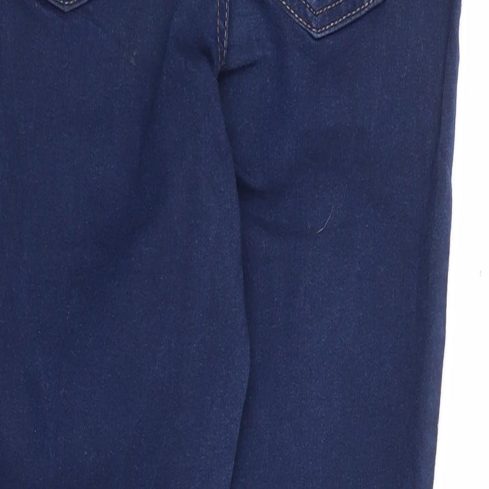 Marks and Spencer Womens Blue Cotton Jegging Jeans Size 10 L24 in Regular - Extra Short Length