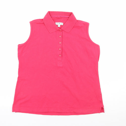 Green Lamb Womens Pink Cotton Basic Polo Size 14 Collared