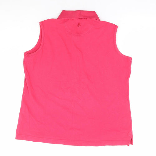 Green Lamb Womens Pink Cotton Basic Polo Size 14 Collared