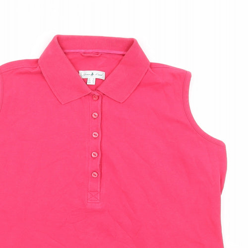 Green Lamb Womens Pink Cotton Basic Polo Size 14 Collared