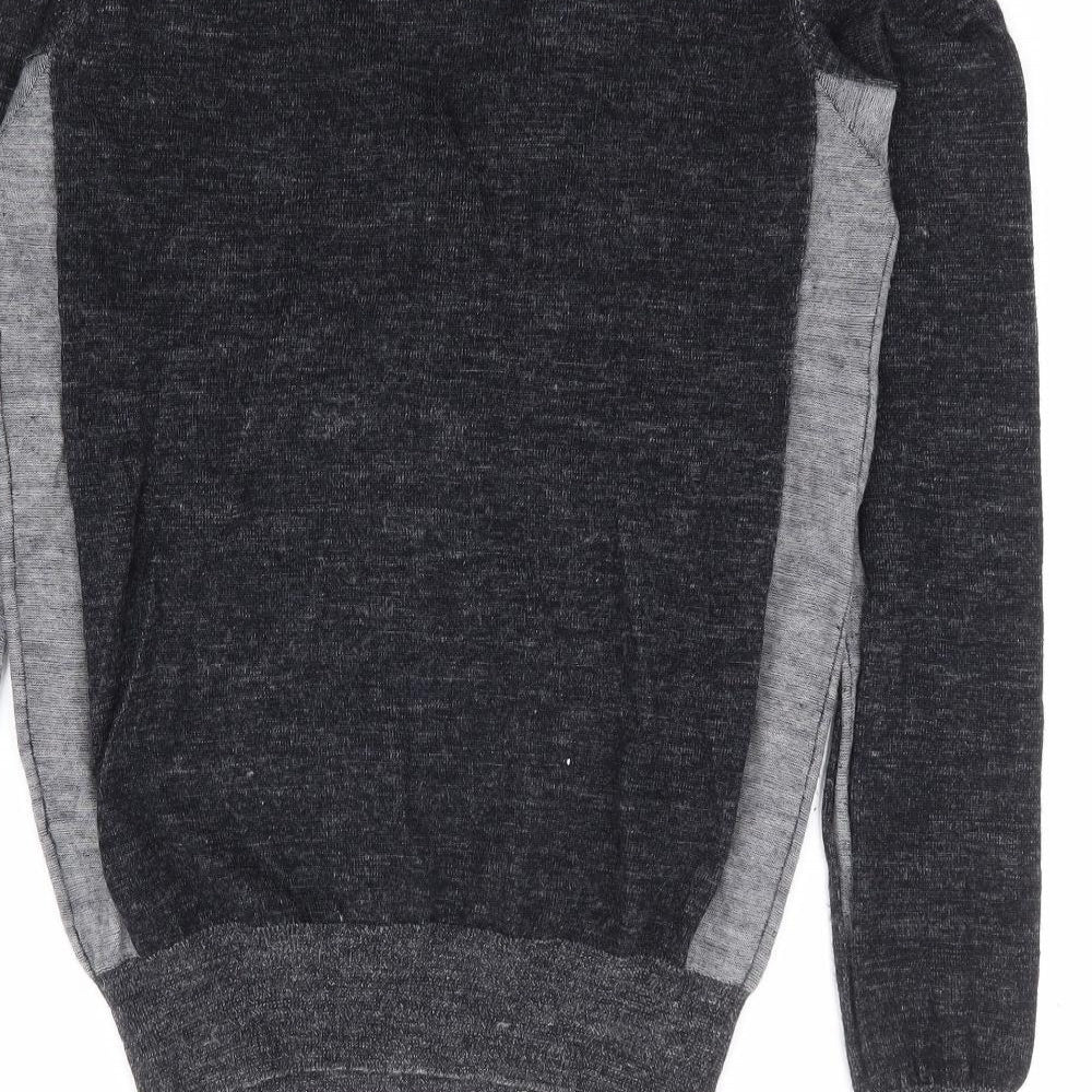 Mariella Rosati Womens Grey V-Neck 100% Wool Pullover Jumper Size 12