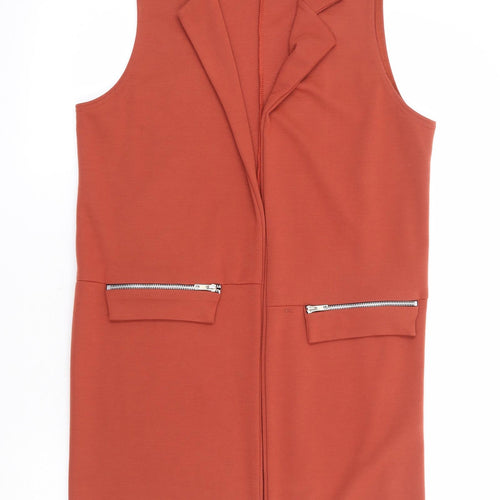 Parisian Collection Womens Orange Gilet Coatigan Size 12