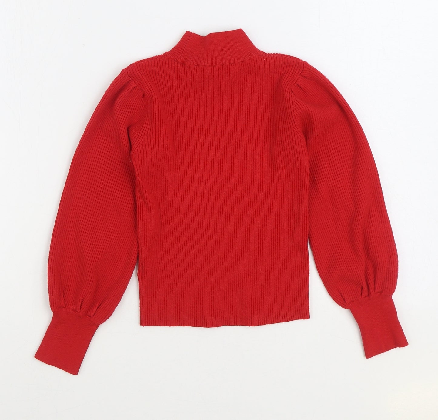 Dunnes Stores Girls Red High Neck Viscose Pullover Jumper Size 8-9 Years Pullover