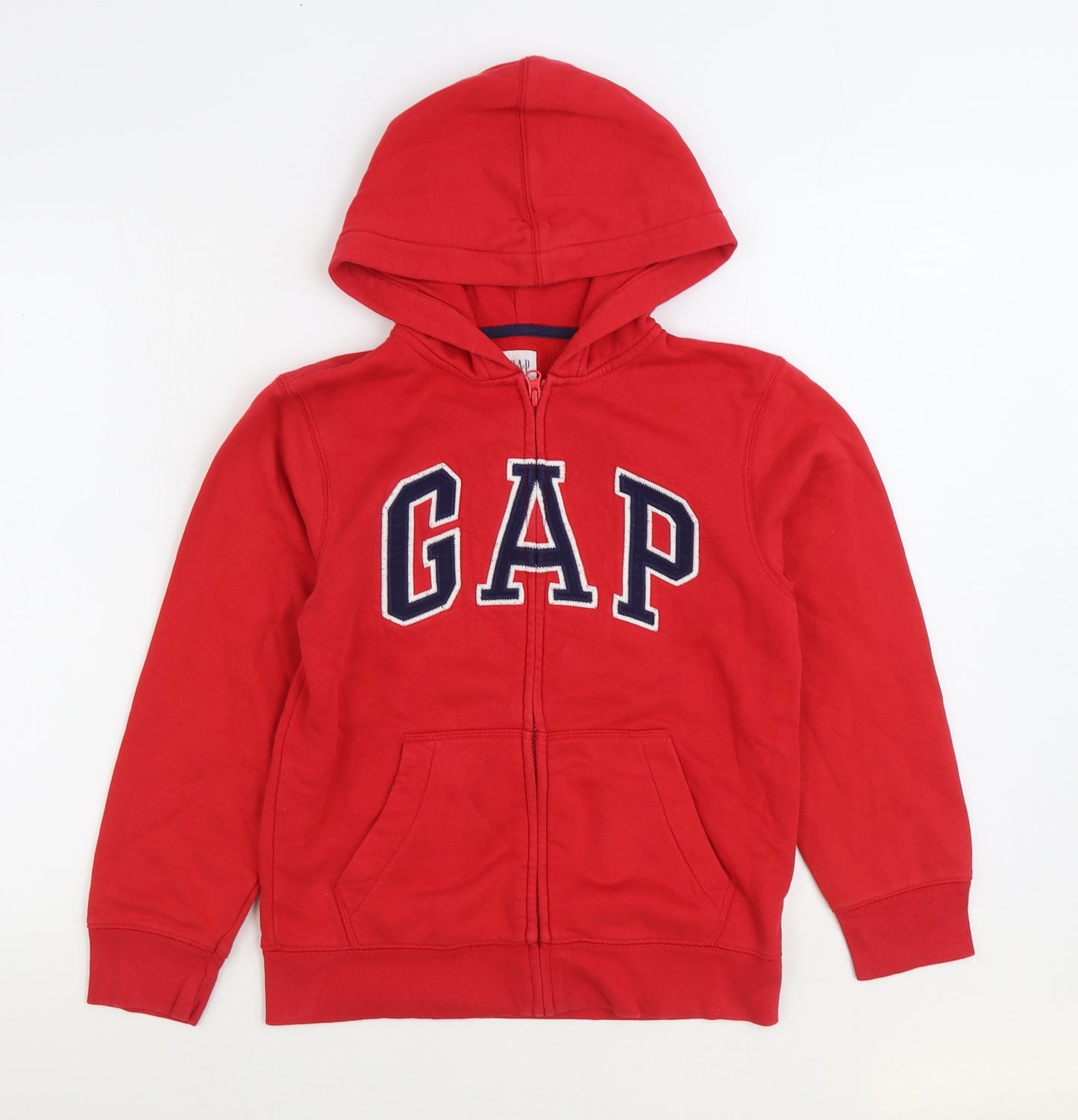 Gap Boys Red Cotton Full Zip Hoodie Size 10-11 Years Zip